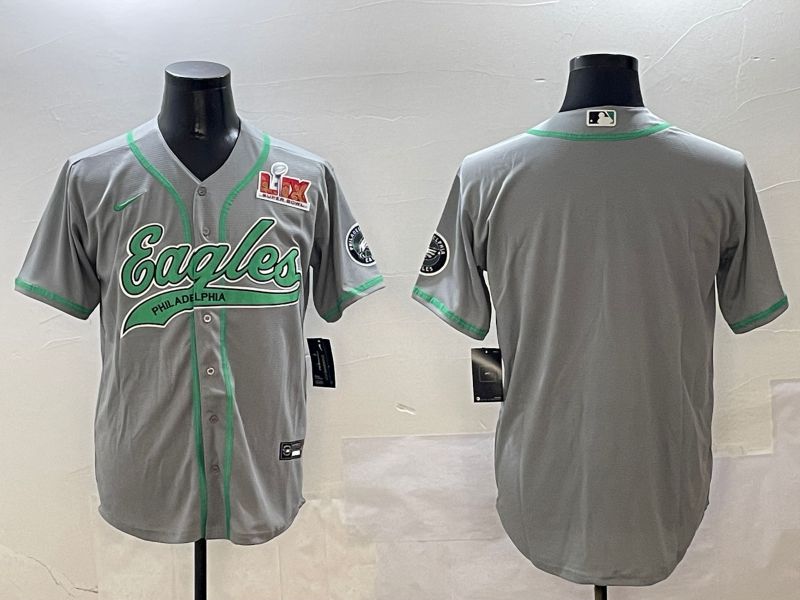 Men Philadelphia Eagles Blank Grey Jointly Name 2025 Nike Limited NFL Jersey style 7->philadelphia eagles->NFL Jersey